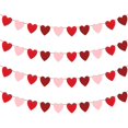 thumbnail image 1 of Quimoy Paquete De 4 Guirnaldas De Fieltro Con Corazón No-Diy Decoraciones De San Valentín Para Fiesta En La Pared De La Oficina En Casa 40 Pcs Banner De Corazón Rojo Y Rosa Para Boda De Aniversario De, 1 of 5