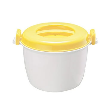 GOVOW Microwave Specific Plastic Rice Cooker With Lock Lid, Perfect for Steaming Rice, Safe to Mix, Food Storage Container, Free of Bisphenol A, Dishwasher Washable, Insulated Lunch Box