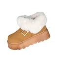 thumbnail image 2 of Gamivast Ankle Boots for Women Winter Slip-On Fuzzy Fleece Lined Warm Snow Booties Fashion Sherpa Collar Platformed Non-Slip Shoes Comfortable Chunky Flat Heel Round Toe for Outdoor Indoor, 2 of 6