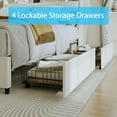 thumbnail image 6 of Miniyam Full Size Bed with LED Headboard, Storage Drawers, USB Ports for Adults, White, 6 of 7