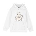 thumbnail image 6 of CBASIHI Girls Halloween Sweatshirts with Pockets Long Sleeve Fleece Soft Cute Ghost Print Pullover Hoodies White 5 T, 6 of 7