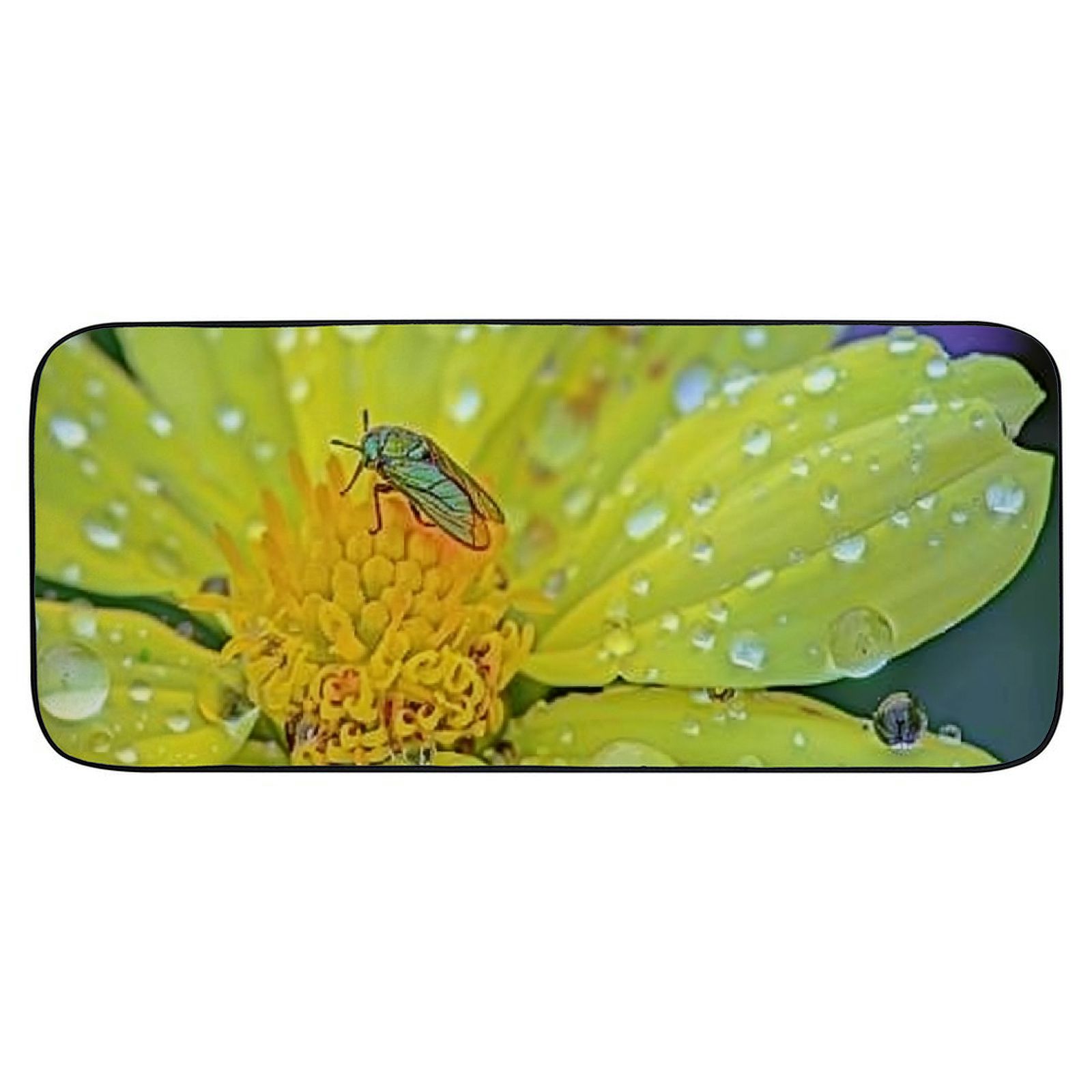 Heduofu Decorative Door Mat, Door Mat with Non-Slip Rubber Backing, Easy Cleaning, Traps Dirt, Rug for Entry, Patio, Garage  - Marigold Calendula Yellow Blossom Bloom Gardening 19.68*47.24 in