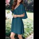 thumbnail image 5 of Vestido Mini Elegante con Escote en V Profundo y Lazo en Mar Azul S, 5 of 7