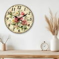 thumbnail image 5 of 12 Inch Wall Clock Retro Flowers Wall Clock Battery Operated Non Ticking Silent Flowers Decorative Kitchen Clock for Living Room Bedroom Home Office Decor colorful, 5 of 9