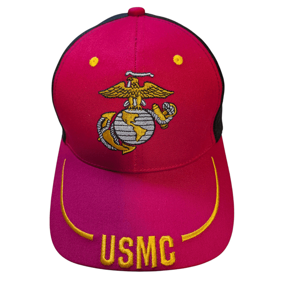 US USMC Marine Corps Logo Semper Fidelis Base Line Style Red/Black Baseball Cap