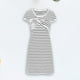 thumbnail image 3 of Vestido Vestido ajustado de mujer Sexy Rayas horizontales Slim Fit Traje diario (Blanco S) Ygjytge Blanco T S para Mujer, 3 of 6