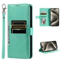 Classic Premium PU Leather Flip Case for Motorola Moto G Stylus 5G 2021, Wallet Case with Card Slots & Cash Pocket Kickstand Wrist Strap Full Body Protection Folio Cover for G Stylus 5G 2021, Green