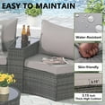 thumbnail image 5 of Outdoor Patio Furniture Set with Coffee Table, 7-Piece Half-Moon Curved Sectional Sofa Set with 2 Side Tables, All-Weather Wicker Patio Conversation Set for Poolside Backyard, Light Gray, 5 of 7