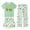 j-Mint Green, variant on LIIPEE Casual Graphic Pajamas For Girls Short Sleeve Tees Shorts Pants Pajama Set 3 Piece 3-12 Years