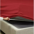 thumbnail image 5 of Extra Deep Pocket Fitted Sheet Elastic Corner Straps Fitted Sheets 18" - 21" Twin Size Burgundy Red Color, 5 of 7