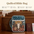 thumbnail image 6 of ZUXONGSY Cow Skull Sunflower Print Bible Cover for Women Portable Bible Protective Carrier Lightweight Christian Tote Bag with Handle Handbag for Study, 6 of 7