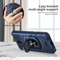 thumbnail image 7 of Compatible for Nokia C100 Case with Tempered Glass Screen Protector [Military Grade] Ring Car Magnetic Mount Kickstand Shockproof Phone Cover - Blue, 7 of 7
