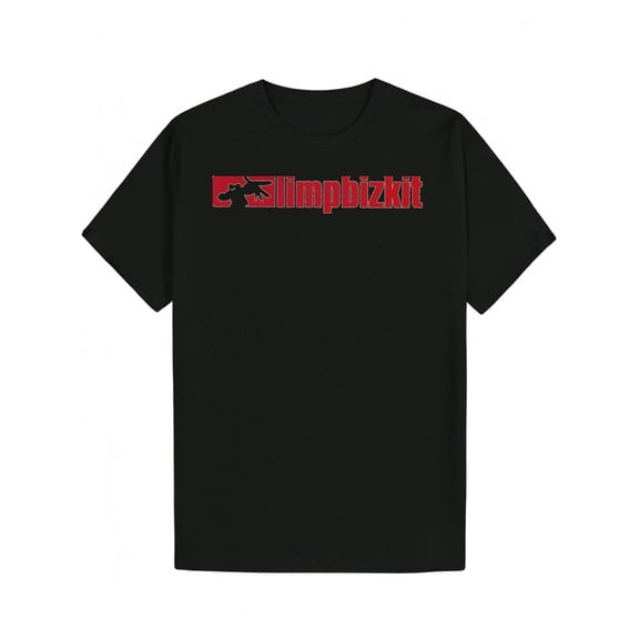 Men's Slimp Bizkit Graphic T-Shirt - Black Casual Tee with Red & White Lettering, Short Sleeve, Round Neck, Summer Fashion, Casual Summer Wear | Round Neck Tee | Stretchable Fabric