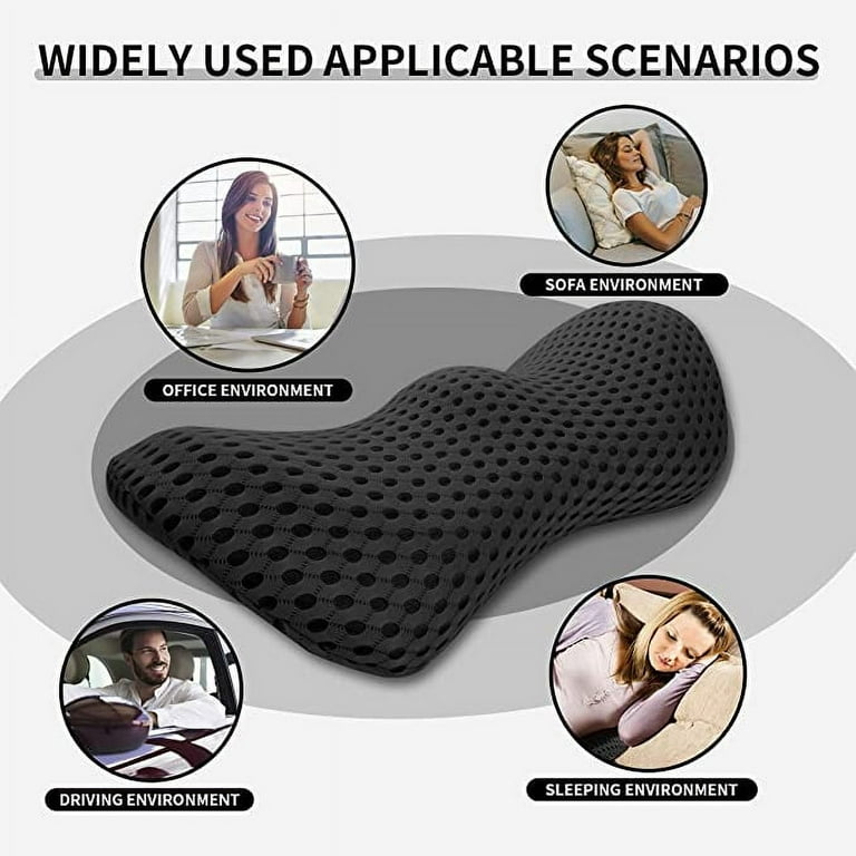 Lumbar Support Pillow Ergonomic Memory Foam Lumbar Pillow, Relieve Back  Pain, Breathable & Detachable & Washable, Perfect Back Pillow For Offi