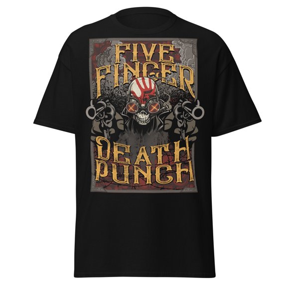 Five Finger Death Punch Barrels Jumbo Print Unisex T-Shirt - Black - Small