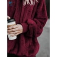 thumbnail image 5 of Deago Women's Oversized Fuzzy Casual Loose Sweatshirt Pullover Hoodies Long Sleeve Sweater with Pockets Outwear M-3XL, 5 of 7