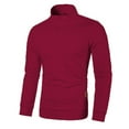 thumbnail image 2 of Tuphregyow Men Slim Zip Up Mock Neck Sweater Solid for Casual Or Thermal Dressy Wear Trendy Knitted Pullover Sweaters with Ribbing Casual Long Sleeve Sweater Wine S, 2 of 4
