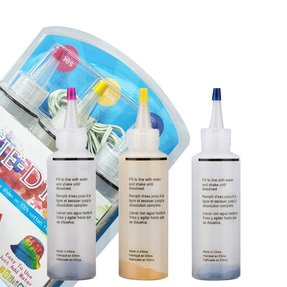 3 Colors Tie Dye Kit DIY Fabric Textile Dye Set 3 Bottles Dye with Table