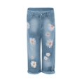 thumbnail image 2 of Vedolay Jeans for Women Trendy Bell Bottom Jeans Summer Loose Denim Casual Pant Jeans Light Blue,M, 2 of 4