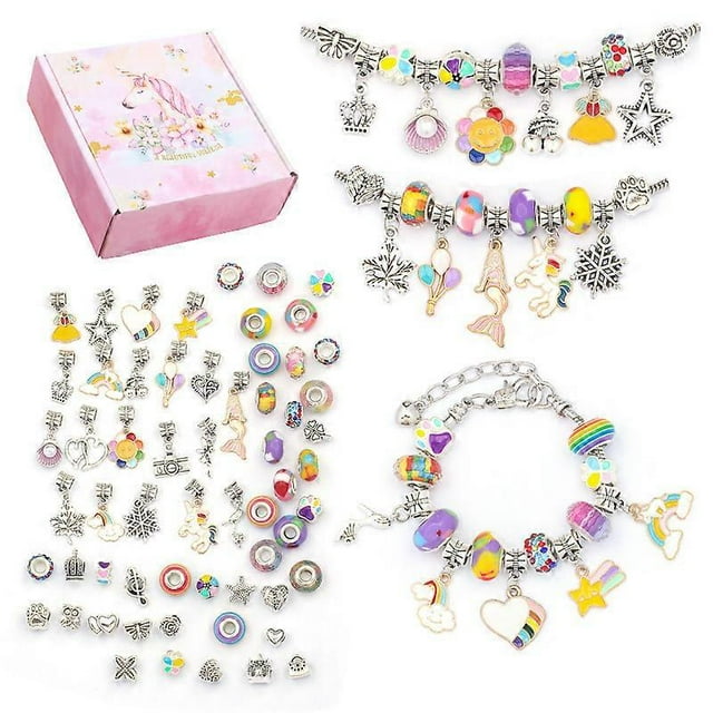 Kit de joyería para hacer pulseras de cristal creativas para niños, caja de regalo