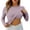 Purple, variant on Long Sleeve Shirts for Women 2026 Spring Crewneck Slim Fit Undershirt with Build-in Wireless Bra Padded Blouse Top