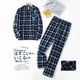 thumbnail image 2 of Trajes de casa para hombre, pantalones de manga larga, trajes para otoño e invierno, Pijamas de franela con diseño de cuadros para hombre, 2 of 4