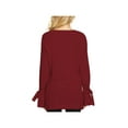thumbnail image 2 of 1.STATE Womens Tie-cuff Knit Sweater, Red, X-Small, 2 of 2