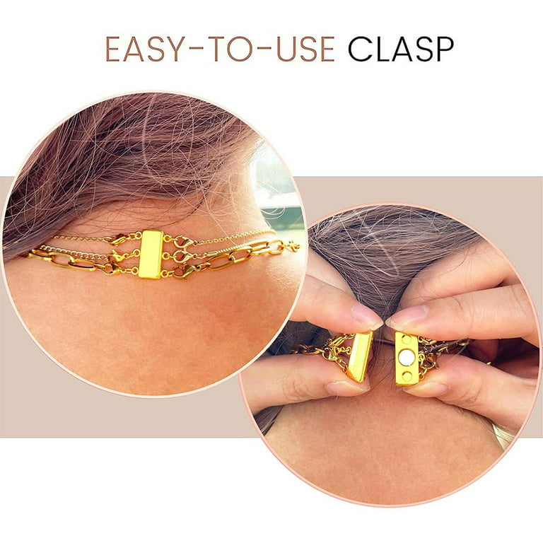 Necklace Layering Clasps Layered Necklace Clasp 2/3 Strands Gold Silver  Magnet Multiple Necklace Separator for Women Dropship