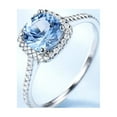 thumbnail image 4 of Halo Engagement Ring for Women Blue Topaz Sterling Silver Ginger Lyne Collection, 4 of 5