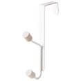 thumbnail image 1 of Paquete de 2 ganchos para puerta, ganchos dobles para abrigos, ganchos de madera de metal resistente, soporte organizador para colgar abrigos, sombreros, albornoces y toallas BRILLAR Rojo Verde, 1 of 5
