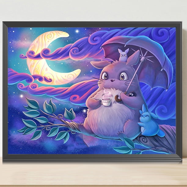 5D bricolaje taladro redondo completo diamante pintura Totoro decoración del hogar arte artesanal FLhrweasw Nuevo