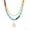 Blue yellow red string beads, variant on Layered Beaded Necklace for Women Colorful Trendy Snake Chain Circle Pendant Choker Gold Chain Adjustable Length Bohemian Rainbow Stackable Necklaces Jewelry Gift