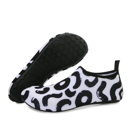 

Men and Women a Slip On Barefoot Quick-Dry Beach Aqua Yoga Water Shoes (Oreo/Black White 11-12 Women/9.5-10 Men)