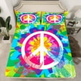 thumbnail image 2 of jejeloiu Watercolor Tie-Dye Queen Sheet Sets,Vintage Flowers Floral Bed Set For Teens 4-Piece, 2 of 7