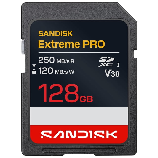 Tarjeta SD SanDisk Extreme PRO 128 GB 250 MB/s lectura 120 MB/s escritura