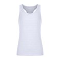thumbnail image 4 of Sakmal Crew Neck Tank Tops Men White White Solid Breathable Camisole Workout Muscle Tunic Tops, 4 of 6