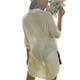 thumbnail image 3 of Camisa de vestir de playa Qarigey de gran tamaño color sólido Blusa de manga larga Top Mujer Ropa diaria Blanco/L, 3 of 6