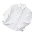thumbnail image 4 of ZACPNCV Uniform Shirts for Girls Ruffle Princess Lace Collar Long Sleeve Button Down Bowknot Blouse White 10-12 Years, 4 of 8