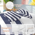 thumbnail image 2 of 3 Piece Blue Stripes Duvet Cover Set Full Size, Microfiber Comforter/Quilt Cover with Corner Ties and 2 Pillowcases, Simple Blue White Texture All Season Soft Bedding with Zipper Closure, 2 of 8