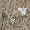 thumbnail image 3 of NOVICA Artisan Handmade Sterling Silver Stud Earrings Butterfly from Thailand Animal Themed [0.4 in L x 0.4 in W] ' Silver Thoughts', 3 of 8