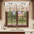 thumbnail image 6 of Red Wildflowers Curtain Valances for Windows, Kitchen Valance Window Treatments Panel 2 Pack, Autumn Country Floral Bird Rustic Rod Pocket Short Curtains for Bathroom Bedroom 60 x 18 Inch, 6 of 8