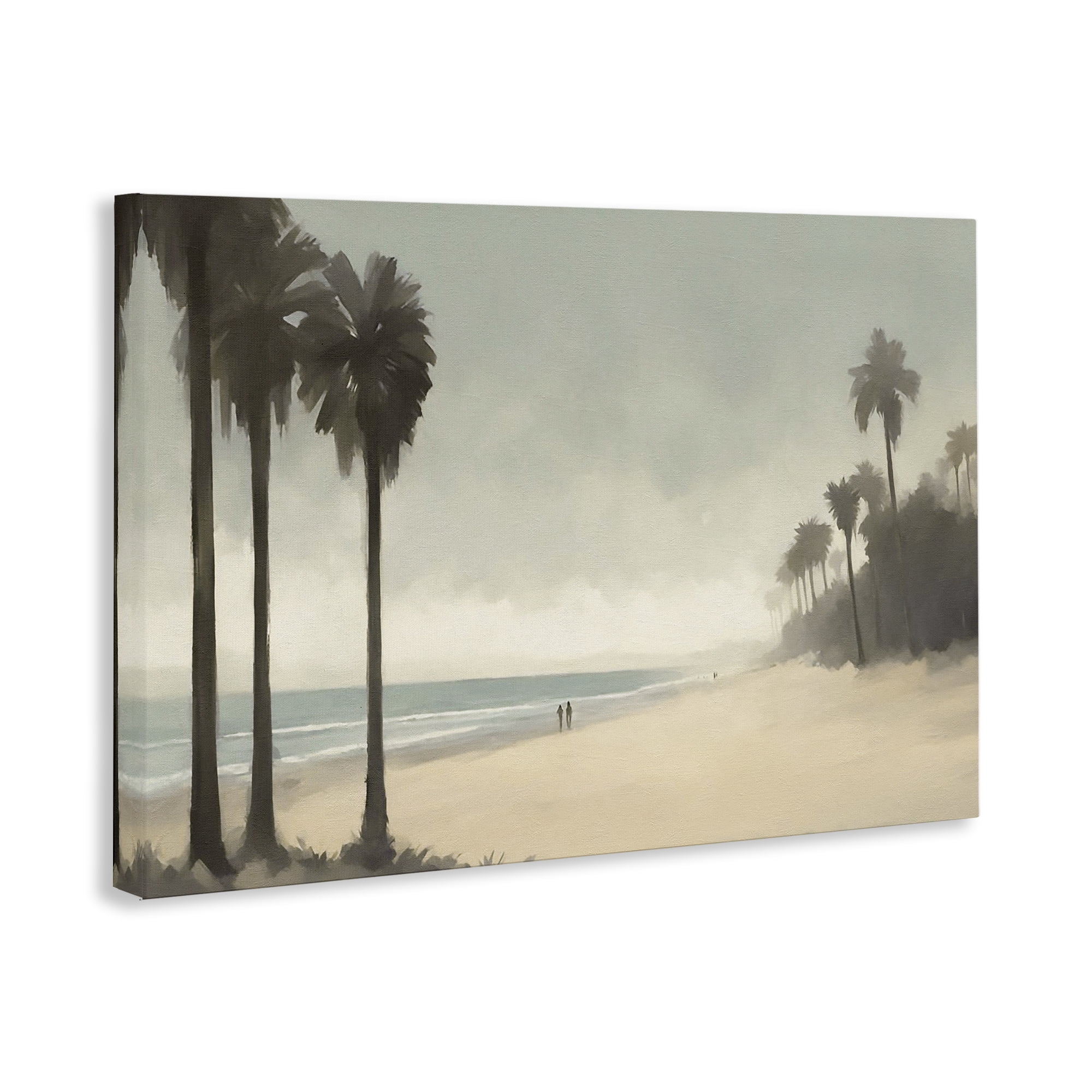 Stupell Industries Deserted Beach & Palms Landscape & Nature Painting Wrapped Canvas Art Print Wall Art, 24 x 16