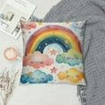 thumbnail image 2 of TIAOTIAOHOU Decorative Throw Pillow Covers Cute Rainbows and Rain Clouds Satin Throw Pillow Covers Nursery Watercolor Colorful Sofa Pillow Case for Living Room Bedroom, 2 of 5