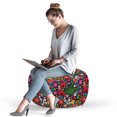 thumbnail image 2 of Floral Pouf Cover with Zipper, Colorful Spring Wildflowers Demonstration with Asters Chamomiles and Fern Leaves, Soft Decorative Fabric Unstuffed Case, 30" W X 17.3" L, Multicolor, by Ambesonne, 2 of 5