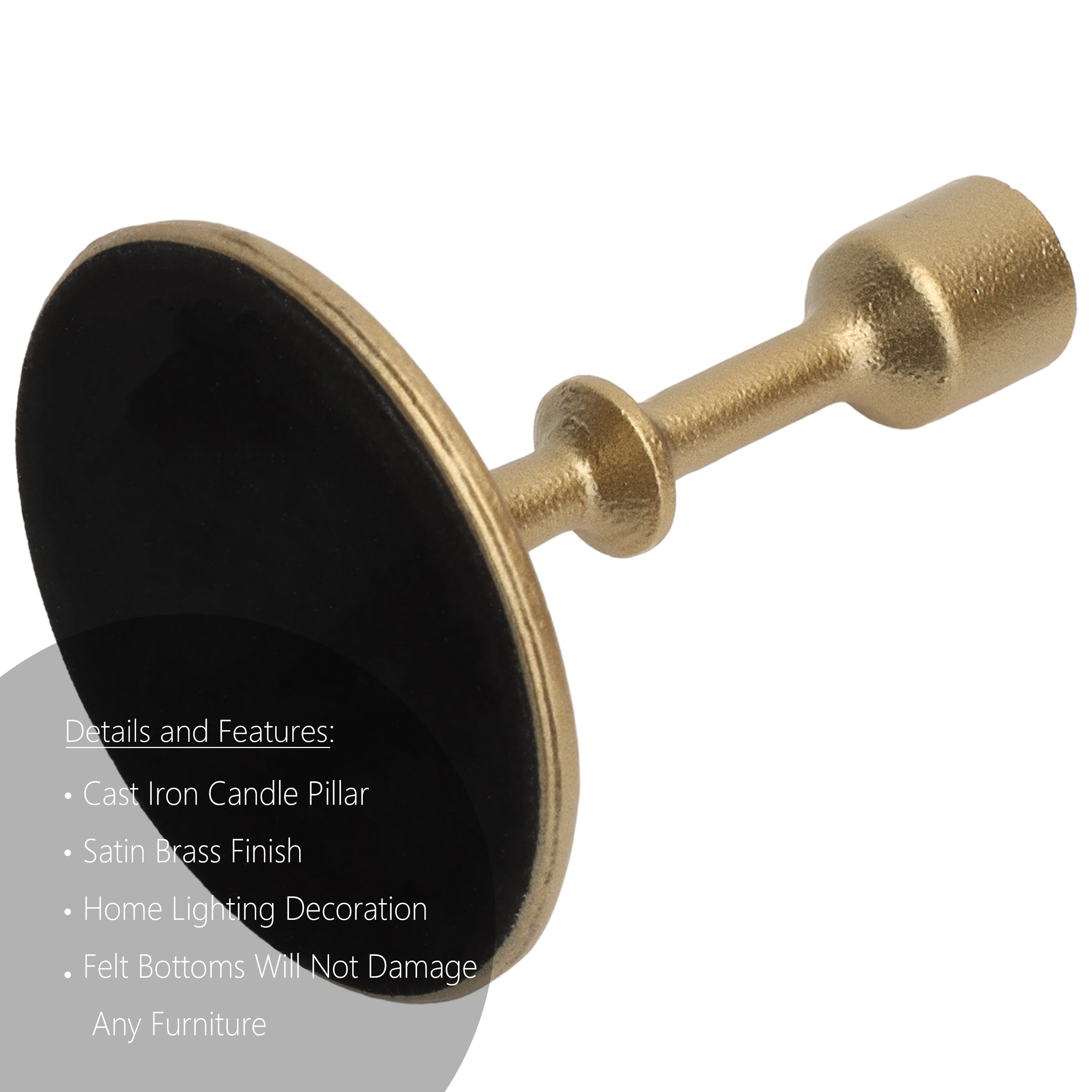 Better Homes & Gardens Gold Cast Iron Taper Candle Holder, 5.3", Medium