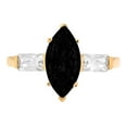 thumbnail image 7 of Three-Stone Engagement Ring for Women - 2ct Natural Onyx in 14K Yellow Gold Promise Ring, 7 of 7