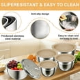 thumbnail image 4 of Mixing Bowls with Airtight Lids Set, 30 PCS Stainless Steel Mixing Bowls Set with Colander & Grater, Kitchen Serving Gadgets and Accesseries, Size 4.5, 3, 2.5, 2,1.5,1, 0.75 QT, Khaki, 4 of 7