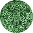 thumbnail image 1 of Ahgly Company Indoor Round Abstract Emerald Green Modern Area Rugs, 4' Round, 1 of 4