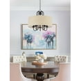 thumbnail image 3 of Kira Home Gwenyth 20" Farmhouse Drum Chandelier, Oatmeal Linen Shade, Rustic Arched Metal Hanging, Oil Rubbed Bronze, 3 of 8