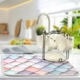 thumbnail image 5 of Yayeee Dish Drying Mat for Kitchen Counter 16"x18" Microfiber Absorbent Pad, Pink Art Pattern, 5 of 7